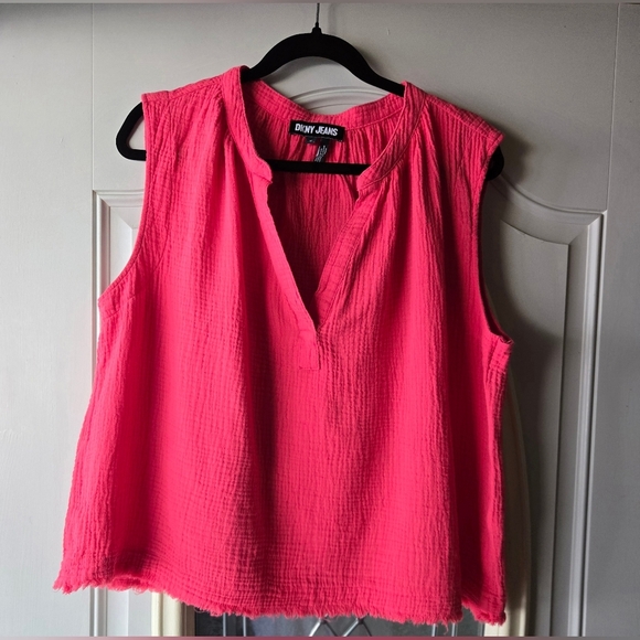 Dkny Jeans Hot Pink Womens Sleeveless Top- XLarge - Picture 1 of 7